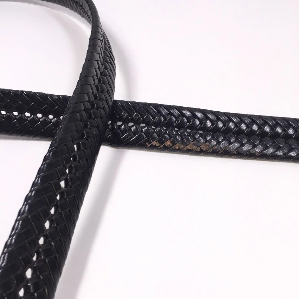 TOMMY Hilfiger Leather Woven Black Belt